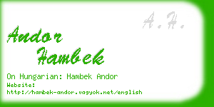 andor hambek business card